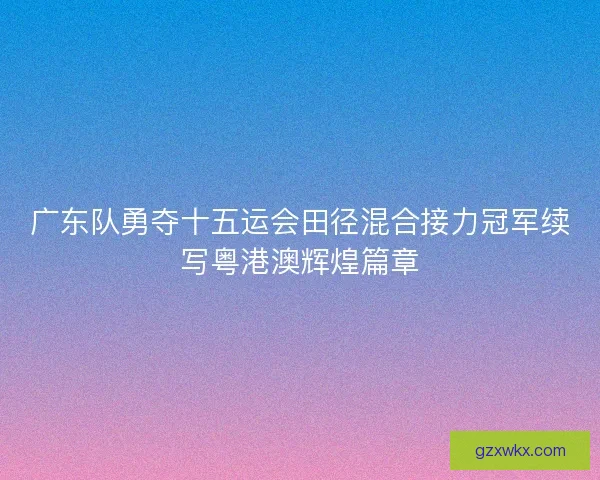 广东队勇夺十五运会田径混合接力冠军续写粤港澳辉煌篇章