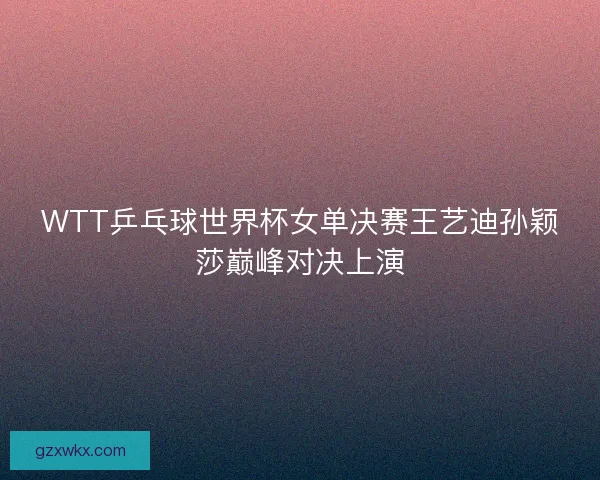 WTT乒乓球世界杯女单决赛王艺迪孙颖莎巅峰对决上演